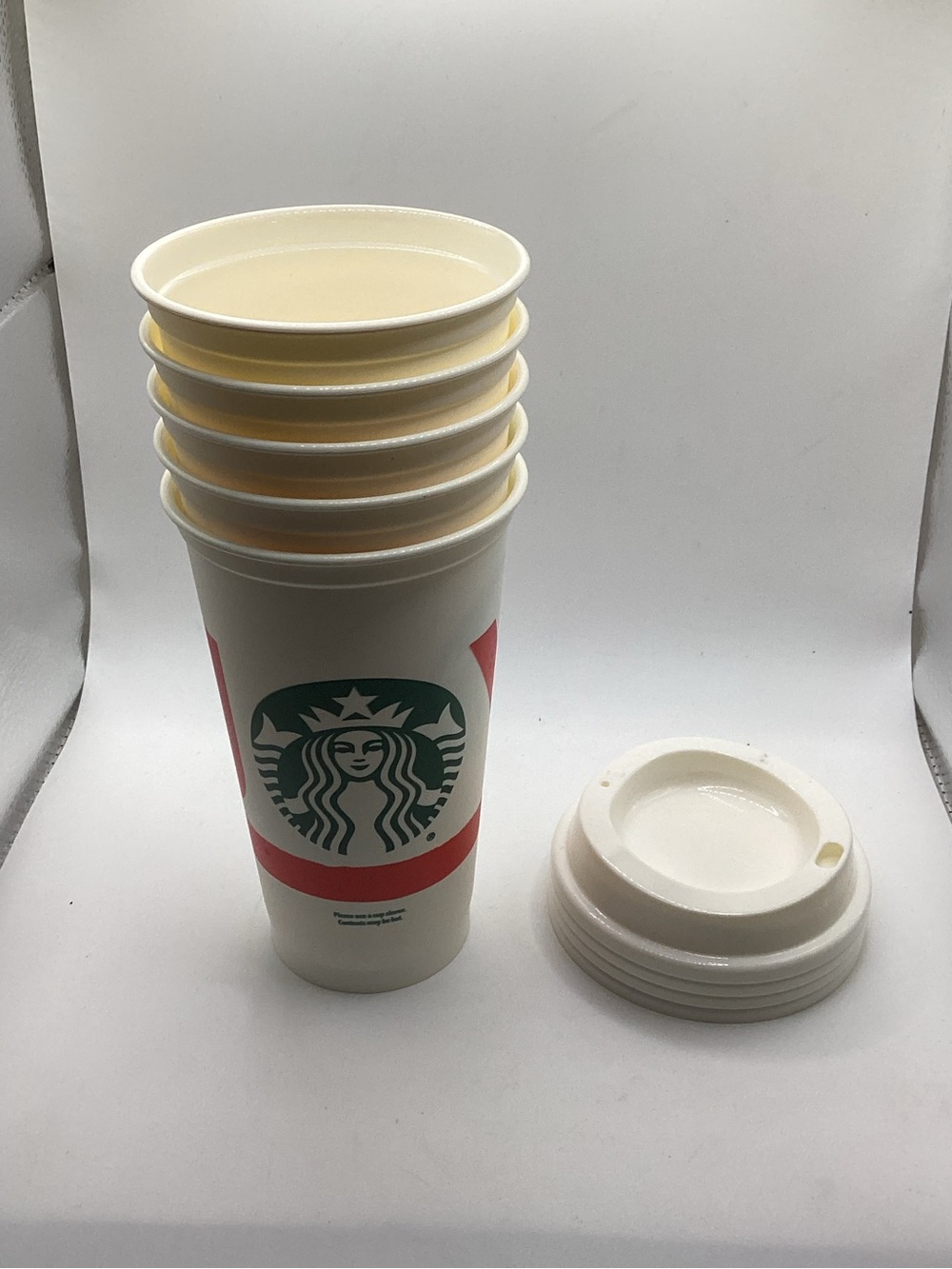 Starbucks Grande 16 oz Holiday Joy 2015 reusable travel cups 4 cups/lids